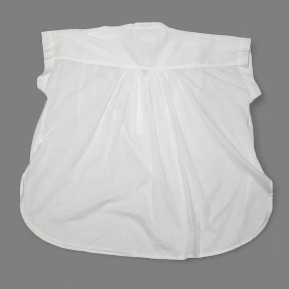 Universal Thread White Cotton Blouse XL – Mock Neck, Cap Sleeves, Casual Wear - Picture 3 of 8